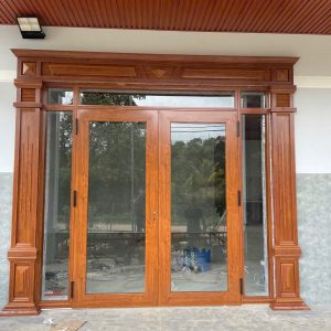Cửa Nhôm Màu Vân Gỗ Phào Đại