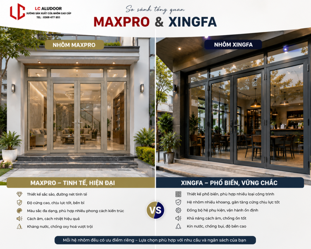 so sánh Maxpro và Xingfa