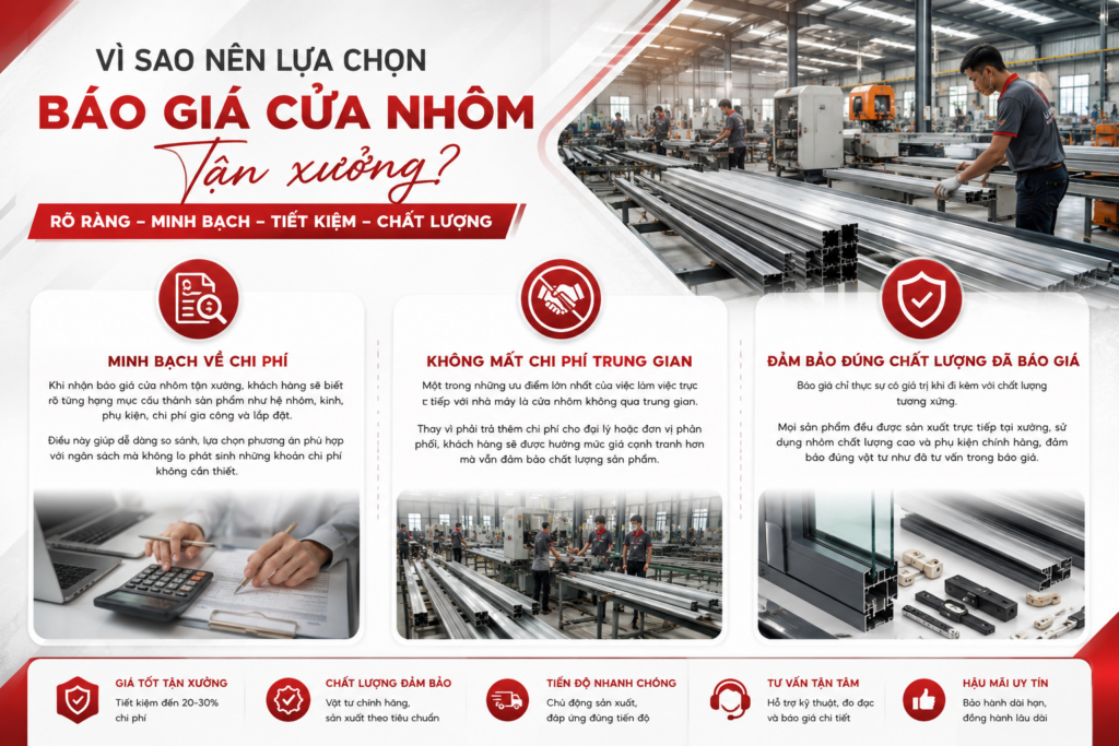 báo giá cửa nhôm tận xưởng
